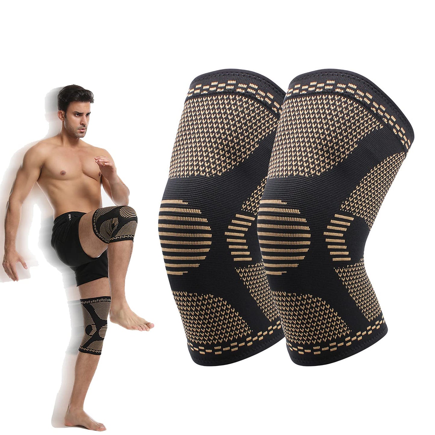 Copper Compression Knee Sleeve (2 Pack) – Targeted Support for Everyday Movement