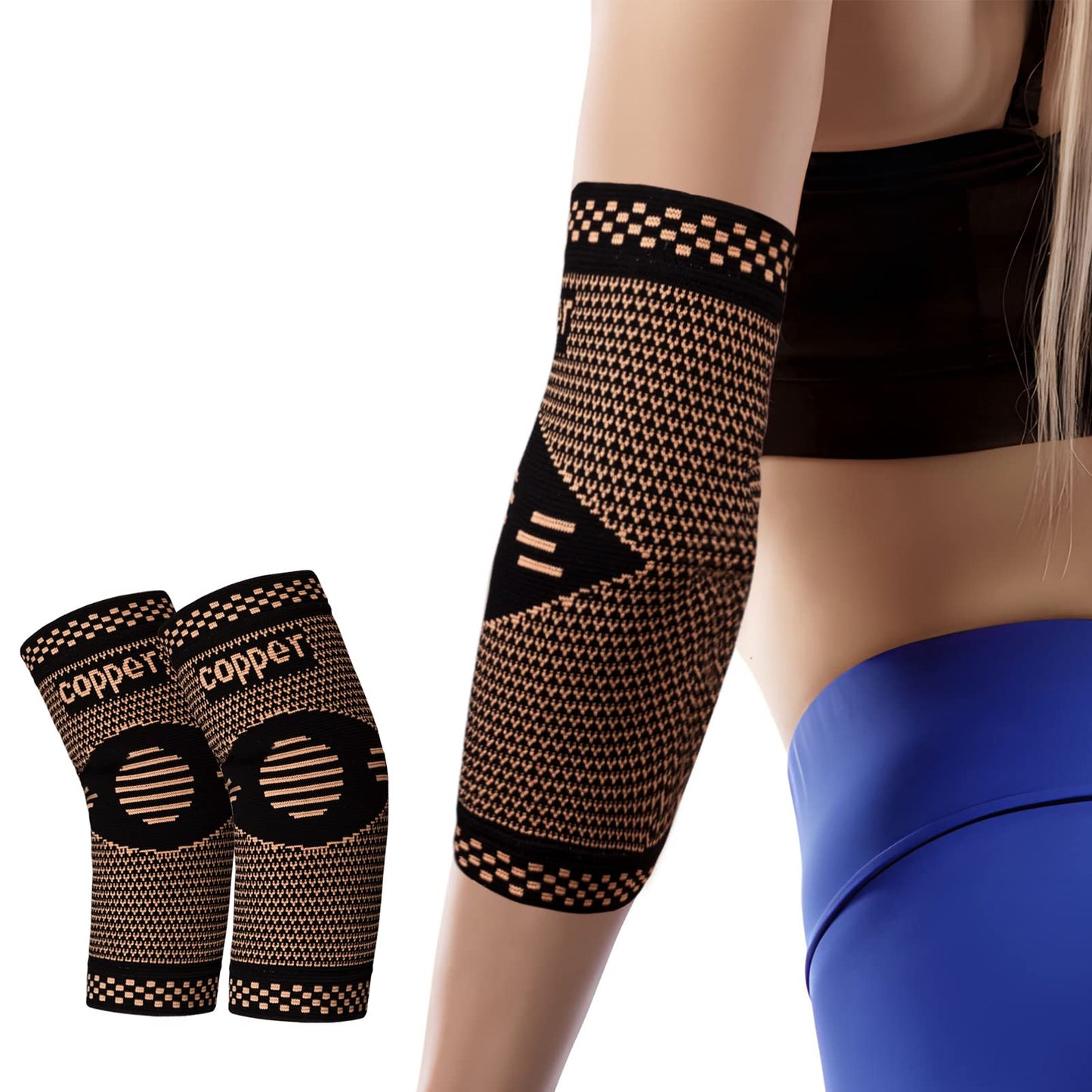 Copper Compression Elbow Brace (2 Pack) – Targeted Support & Relief